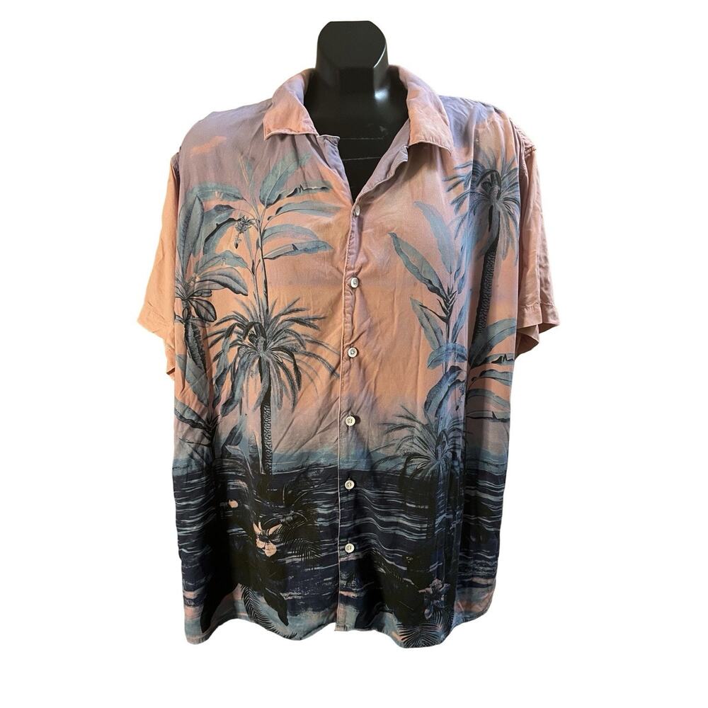 Original Use Tropical Sunset Button-Up Shirt – Size XXL